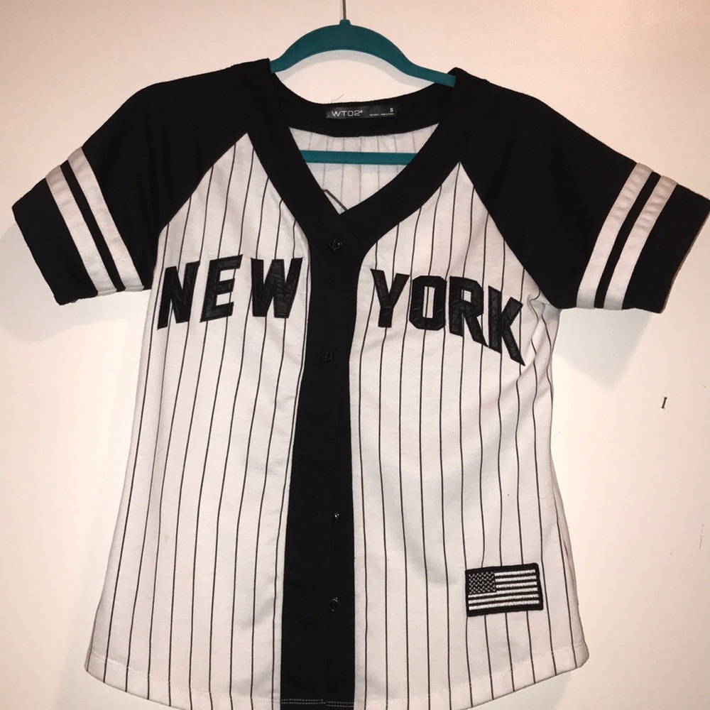 Baseball jersey styled shirt.